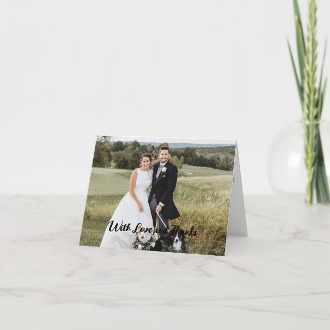 Photo Customise Personalise Wedding Thank you Card (Front)
