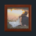 Photo Customise Wedding Engagement Gift Box<br><div class="desc">Add your wedding or engagement photo to this beautiful gift box. Add your names and wedding date.</div>