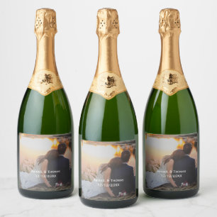 Photo Customise Wedding Engagement Party Sparkling Wine Label