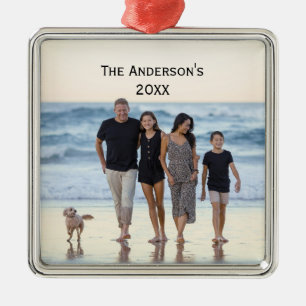 Photo Customize Personalize Christmas Metal Tree Decoration