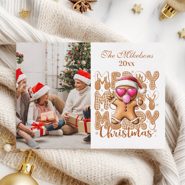 Photo Cute Gingerbread  Christmas  Holiday Card (Creator Uploaded)