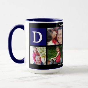 Photo DAD Collage Coffee Father's Day Black Navy Mug