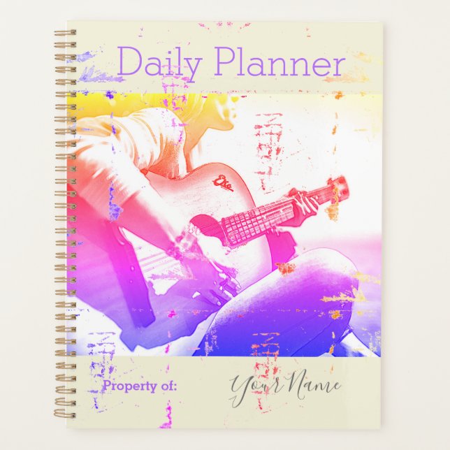 Photo Daily Planner Female Guitar Player HAMbWG (Front)