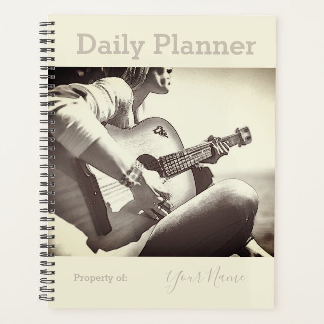 Photo Daily Planner Female Guitar Player HAMbWG (Front)