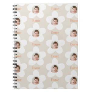 Photo daisy boho retro terracotta natural fun Notebook