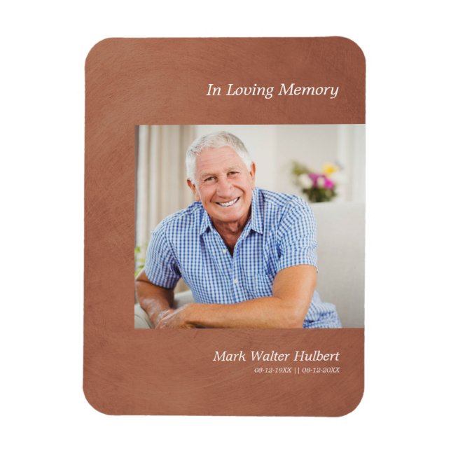 Photo Dear One Remember Faux Brown Metallic Effect Magnet (Vertical)