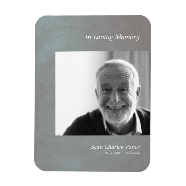 Photo Dear One Remember Faux Gray Metallic Effect Magnet (Vertical)