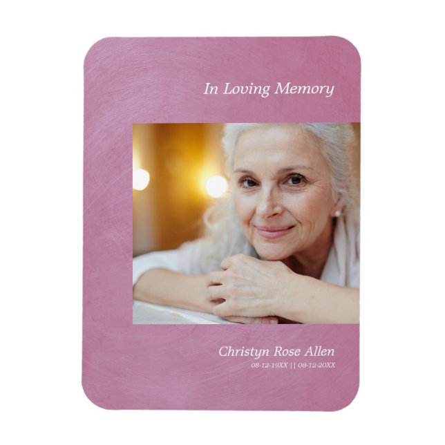 Photo Dear One Remember Mauve Faux Metallic Effect Magnet (Vertical)