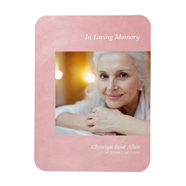 Photo Dear One Remember Pink Faux Metallic Effect Magnet (Vertical)