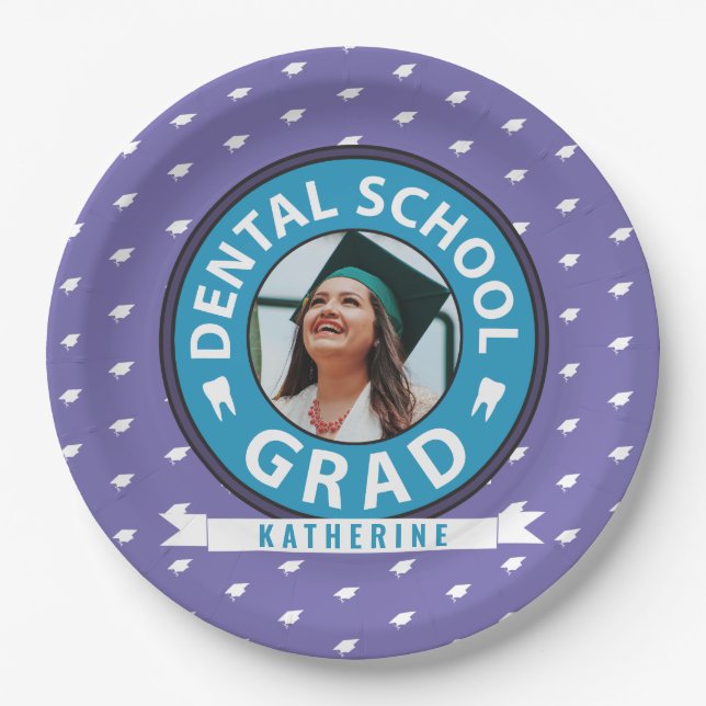 Photo Dental School Graduation Paper Plate (Front)