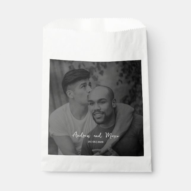 Photo Destination Boarding Pass Wedding Favour Bags (Front)