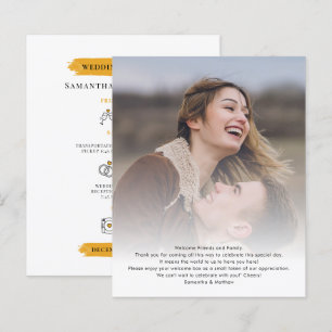 Photo Destination Wedding Itinerary Program Card