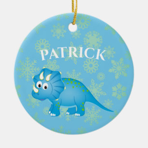 Photo Dinosaur Cute Blue Kids Ceramic Tree Decoration