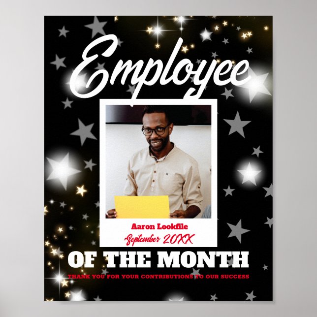 Photo display employee of the month award poster (Front)