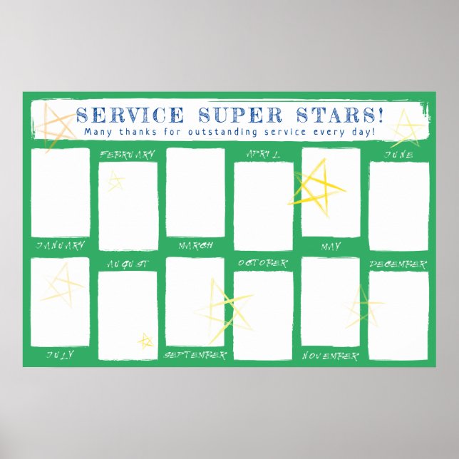 Photo display employee of the month recognition poster (Front)