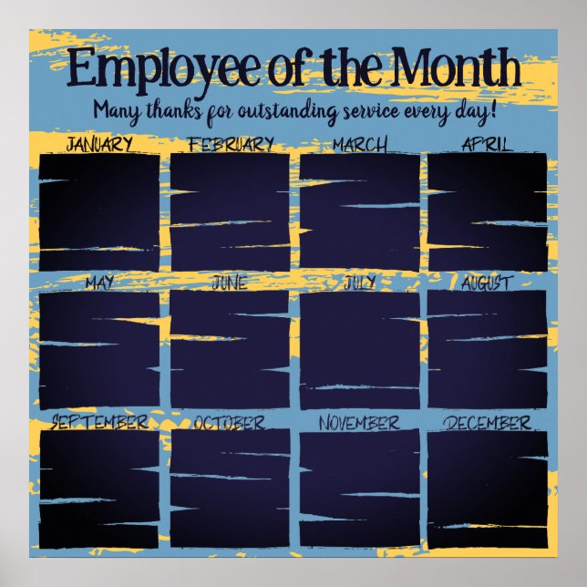 Photo display employee of the month recognition poster (Front)