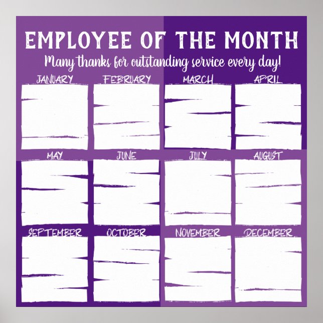 Photo display employee of the month recognition poster (Front)