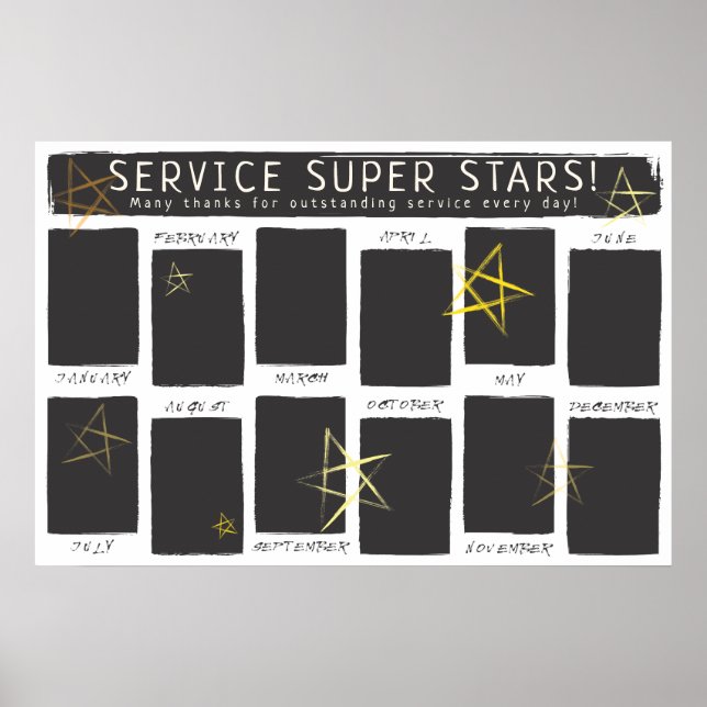 Photo display employee of the month recognition poster (Front)