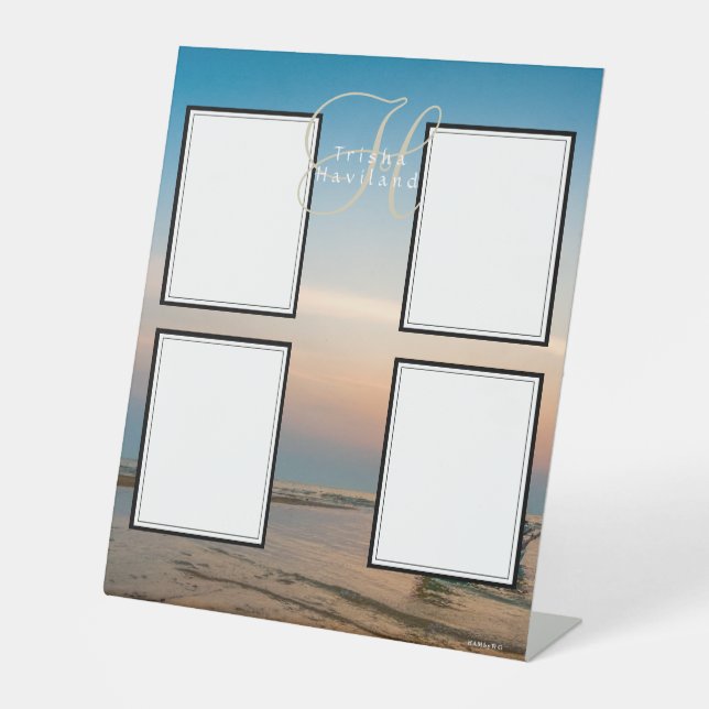 Photo Display - HAMbyWG Beach Scene Pedestal Sign (Front)