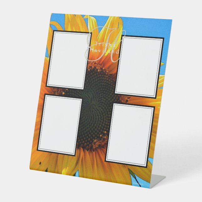 Photo Display - HAMbyWG - Yellow Sunflower  Pedestal Sign (Front)