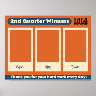 Photo display quarterly top performers sales poster