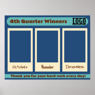 Photo display quarterly top performers sales poster
