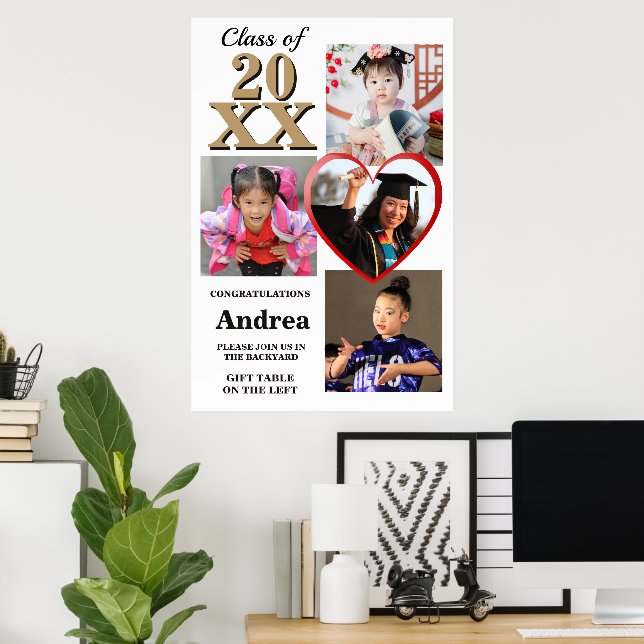 Photo Display Through The Years Graduation Party Poster (Home Office)