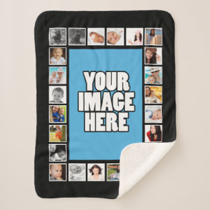 Photo DIY Collage Personalised Sherpa Blanket