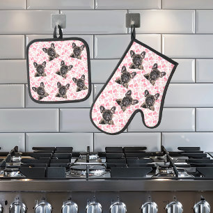 Photo Dog Cat Custom Face Portrait  Oven Mitt & Pot Holder Set