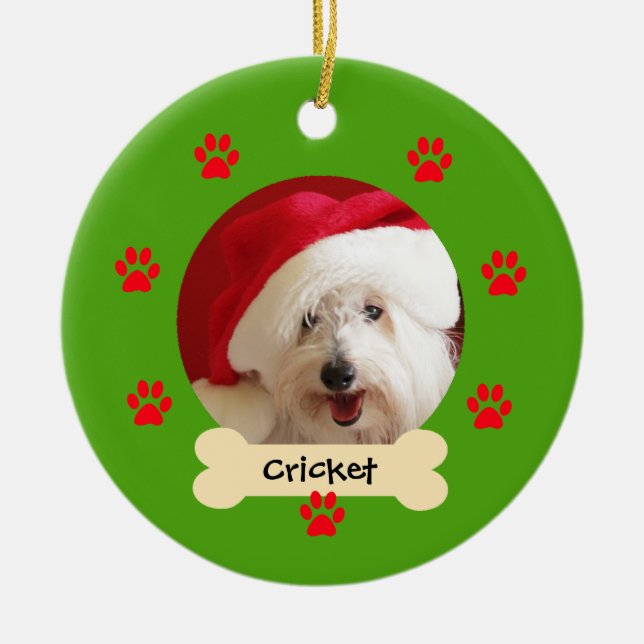 Photo Dog Christmas Ornament (Front)