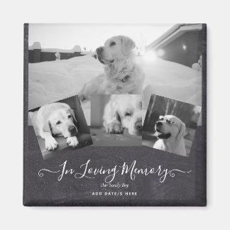 PHOTO Dog Memorial Gift- Pet Loss Keepsake Collage Magnet