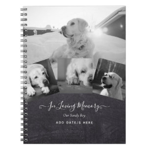 PHOTO Dog Memorial Gift- Pet Loss Keepsake Collage Notebook