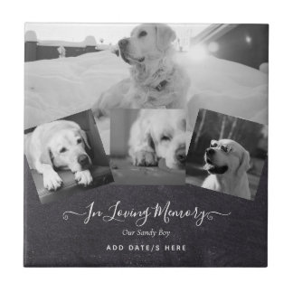 PHOTO Dog Memorial Gift- Pet Loss Keepsake Collage Tile