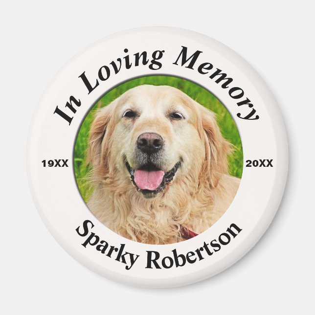 Photo Dog Memorial Magnet (Front)
