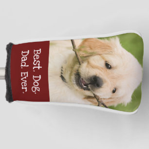 Photo Dog Personalised Best Dog Dad Ever Red White Golf Head Cover