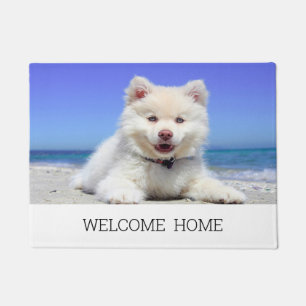 Photo dog puppy welcome home doormat
