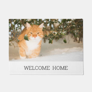 Photo dog puppy welcome home doormat