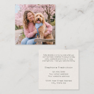 Photo Dog Walker Pet Sitter Square Business Card