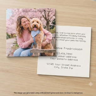 Photo Dog Walker Pet Sitter Square Business Card