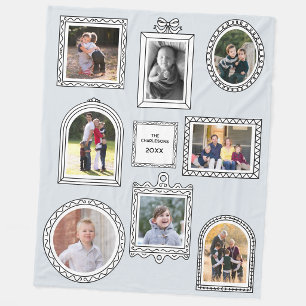 Photo Doodle Frame Modern Fun Picture Wall Fleece Blanket