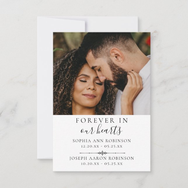 Photo Double Memorial Funeral Prayer Card  (Front)