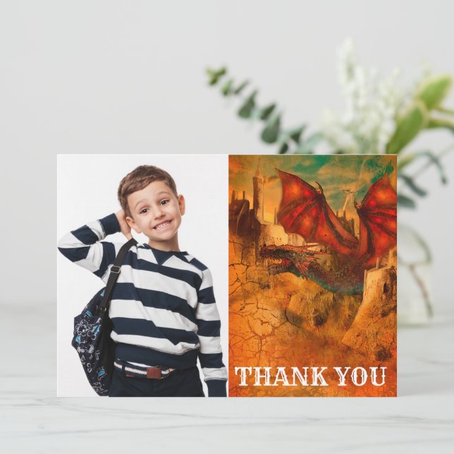 Photo Dragon Thank You Card (Standing Front)
