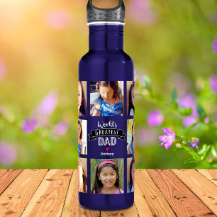 Photo DYI Collage World’s Greatest Dad Cool Modern 710 Ml Water Bottle