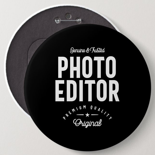 Photo Editor Job Title Gift 6 Cm Round Badge (Front & Back)