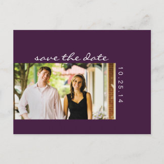 Photo Eggplant Purple Save the Date Postcard 2
