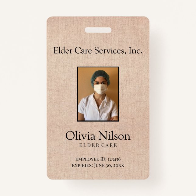 Photo Elder Care ID Badge (Front)