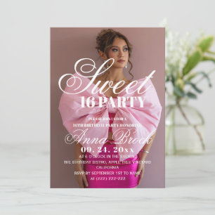Photo Elegance Sweet 16 Birthday Party Invitation