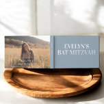 Photo Elegant Bat Mitzvah Guest Book<br><div class="desc">Introducing our Bat Mitzvah guest book,  featuring the heading "Bat Mitzvah" in elegant serif font,  beautifully embossed in real foil. Designed in a minimalist style,  it captures the essence of your special day.</div>