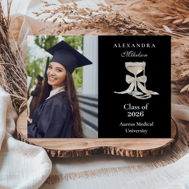 Photo Elegant Coquette Pearl Graduation Announcement (Creator Uploaded)