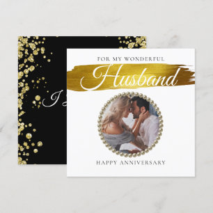 Photo Elegant Husband Wedding Anniversary Card